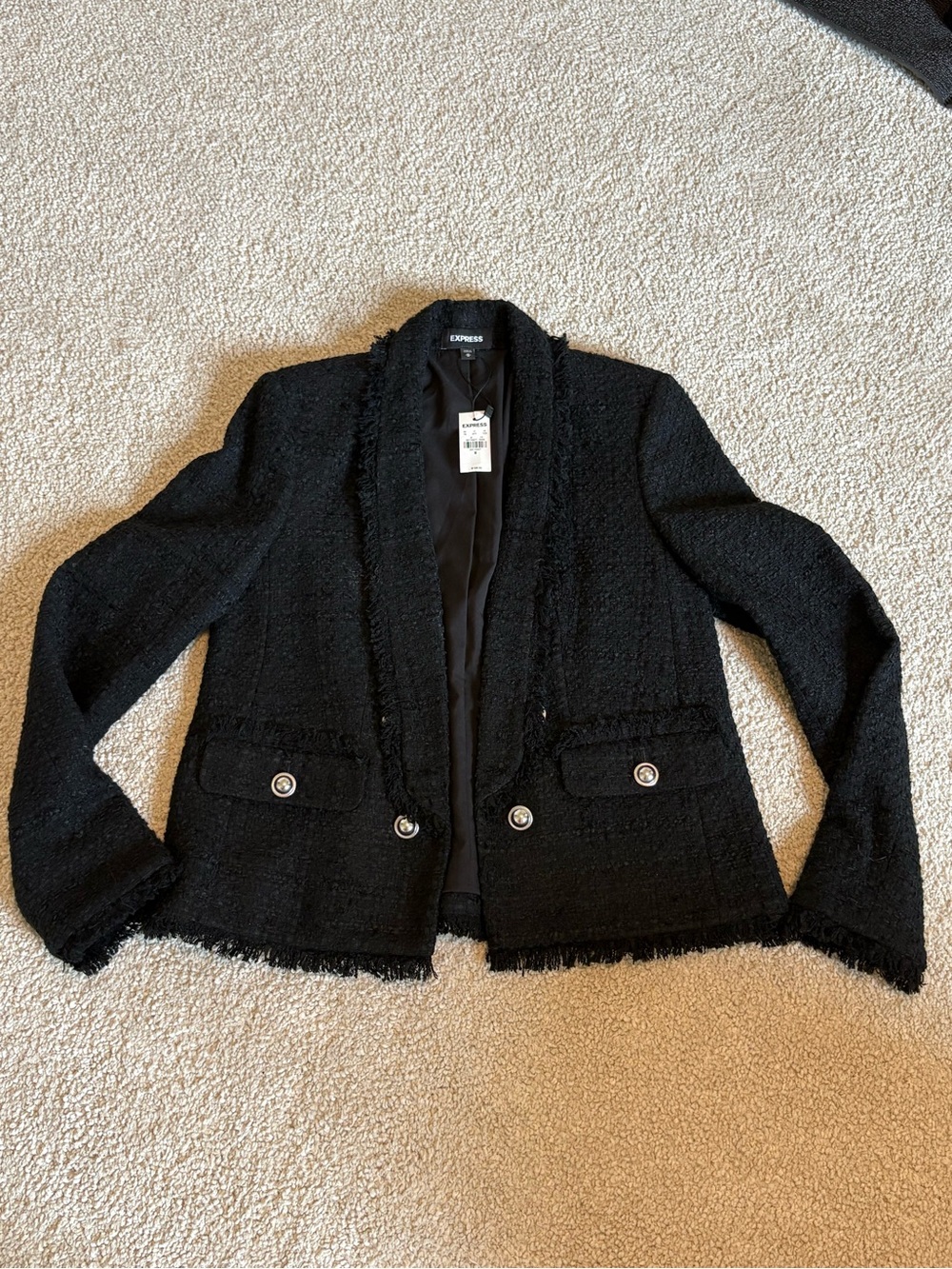 Express black tweed blazer